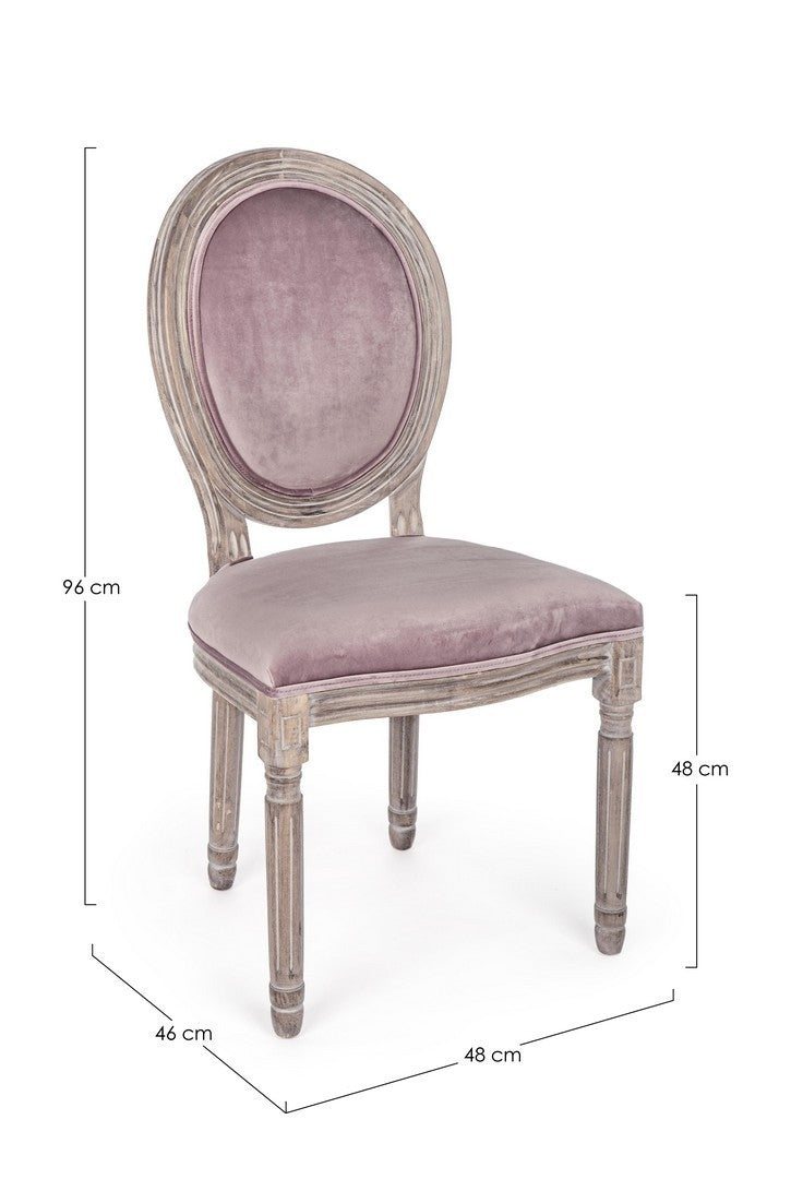 Set 2 scaune din lemn de mestecan, tapitate cu stofa Mathilde Velvet Rose, l48xA46xH96 cm (4)