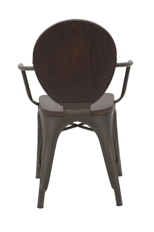 Set 2 scaune din lemn de pin si metal Harlem Nuc / Gri inchis, l54xA51xH83 cm (6)