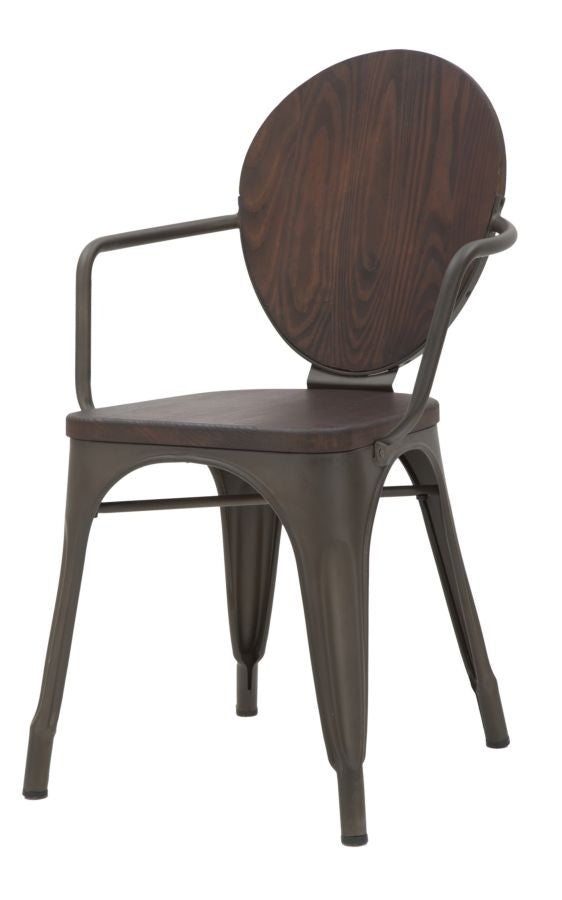 Set 2 scaune din lemn de pin si metal Harlem Nuc / Gri inchis, l54xA51xH83 cm (4)