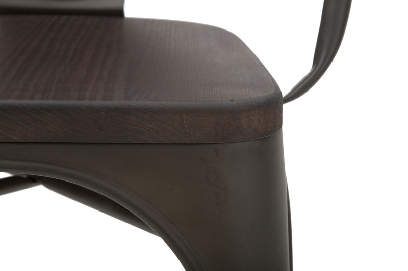 Set 2 scaune din lemn de pin si metal Harlem Nuc / Gri inchis, l54xA51xH83 cm (9)
