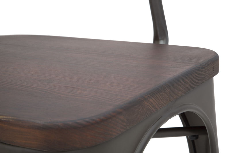 Set 2 scaune din lemn de pin si metal Harlem Nuc / Gri inchis, l54xA51xH83 cm (10)