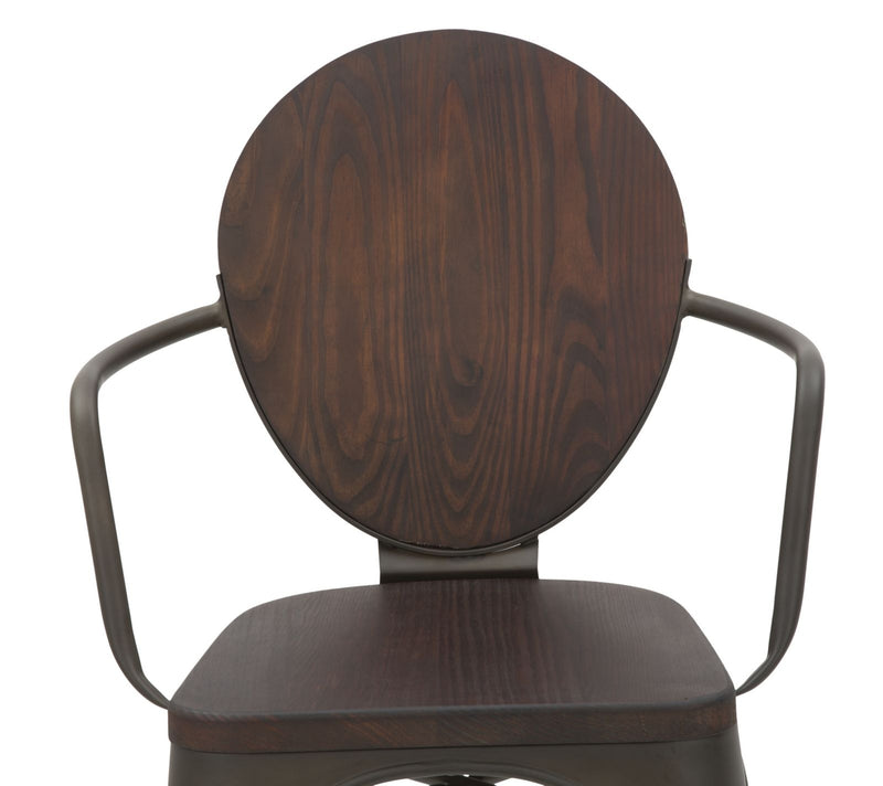Set 2 scaune din lemn de pin si metal Harlem Nuc / Gri inchis, l54xA51xH83 cm (8)