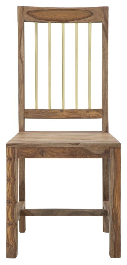 Set 2 scaune din lemn de Sheesham si metal Elegant Natural, l45xA50xH100 cm (3)