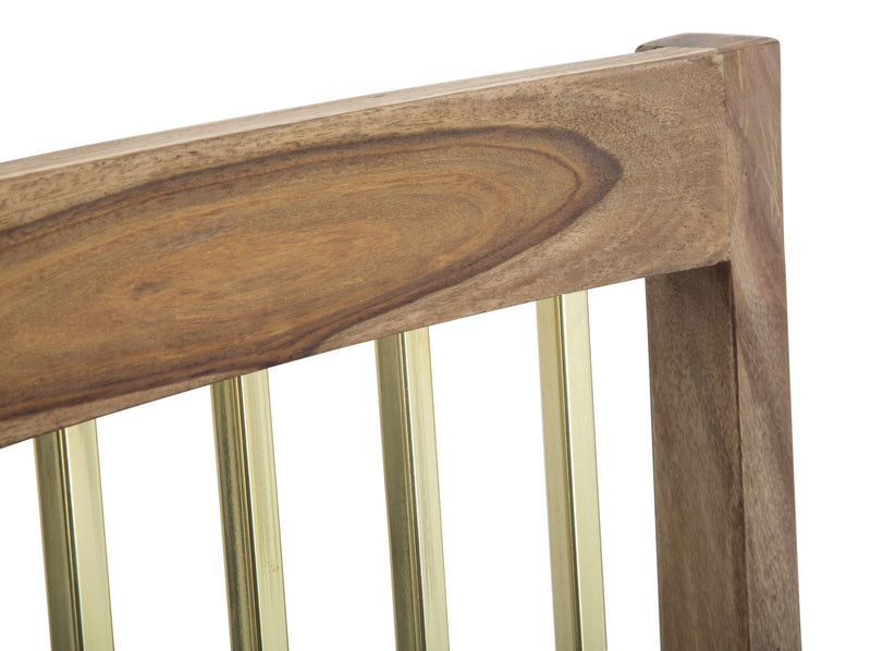 Set 2 scaune din lemn de Sheesham si metal Elegant Natural, l45xA50xH100 cm (9)