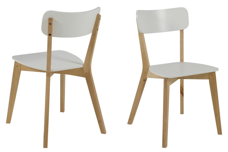 Set 2 scaune din lemn si MDF Raven White / Natural, l40,5xA48,5xH79 cm (1)