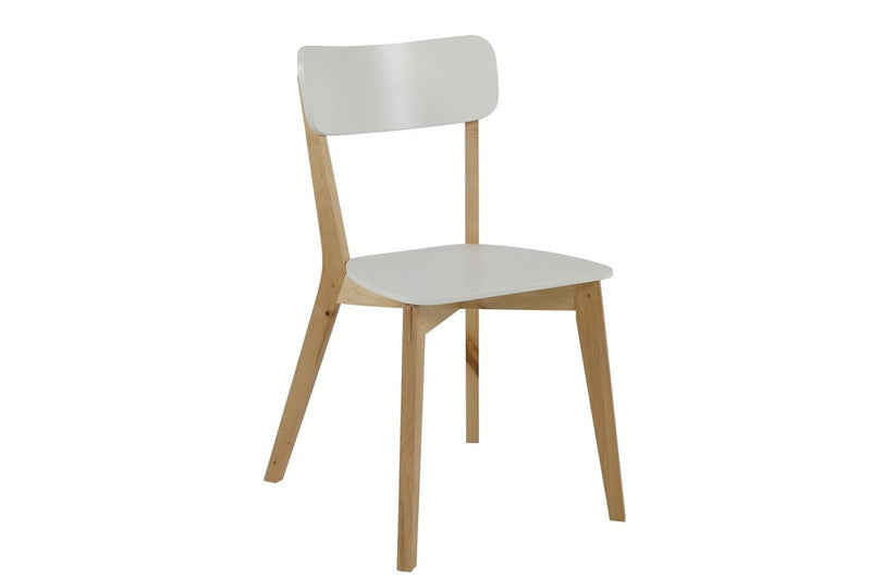 Set 2 scaune din lemn si MDF Raven White / Natural, l40,5xA48,5xH79 cm (2)