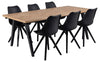 Set 2 scaune din plastic, sezut tapitat cu piele ecologica si picioare din lemn de cauciuc Dima Negru, l48,5xA55xH85 cm (5)