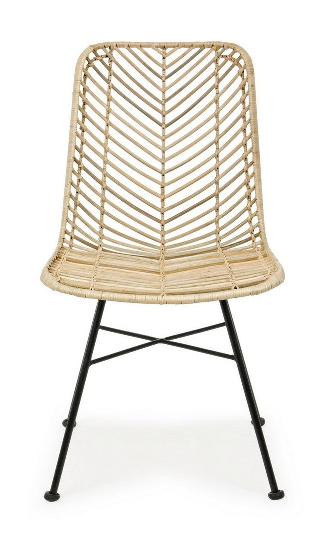 Set 2 scaune din ratan natural, cu picioare metalice Lorena Natural, l50xA64xH89 cm (6)