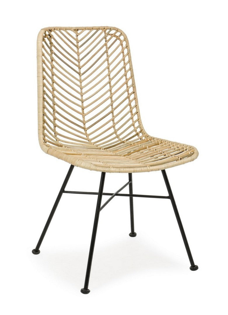 Set 2 scaune din ratan natural, cu picioare metalice Lorena Natural, l50xA64xH89 cm (5)