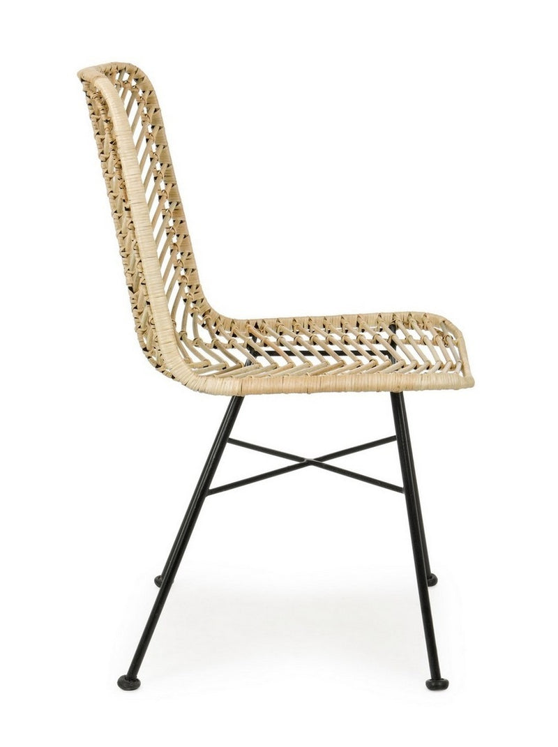 Set 2 scaune din ratan natural, cu picioare metalice Lorena Natural, l50xA64xH89 cm (7)