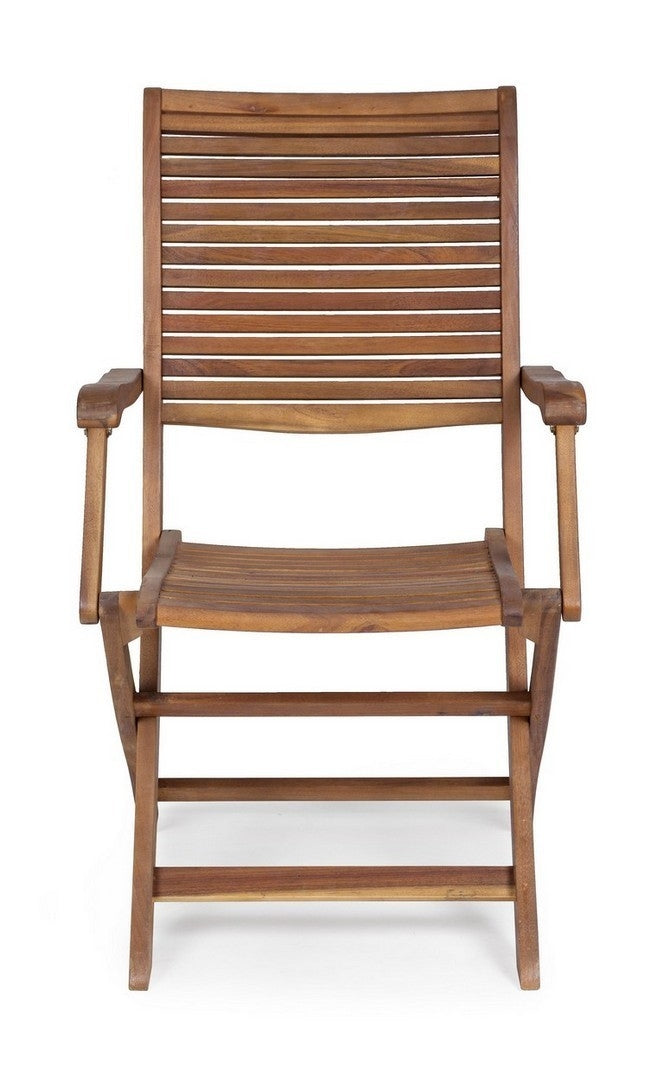 Set 2 scaune pliabile de gradina / terasa din lemn de salcam Noemi Natural, l55xA64xH94 cm (8)