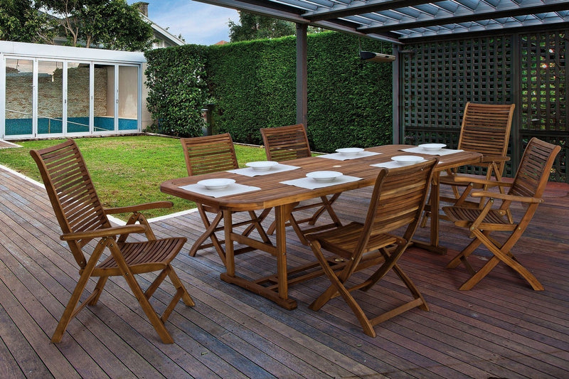 Set 2 scaune pliabile de gradina / terasa din lemn de salcam Noemi Natural, l55xA64xH94 cm (3)