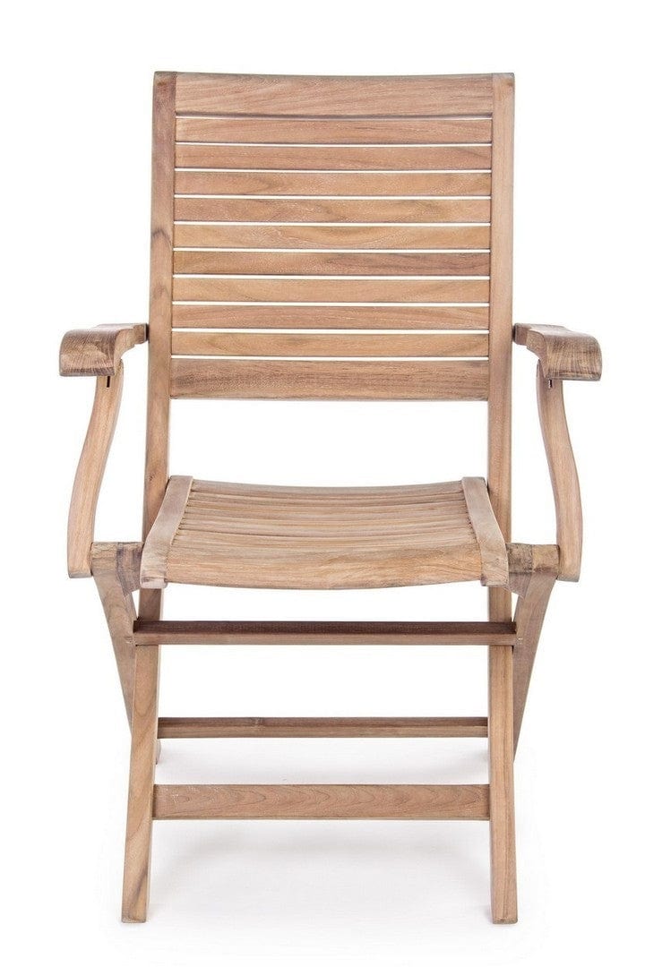 Set 2 scaune pliabile de gradina / terasa din lemn de tec Marylandis I Natural, l58xA59xH91 cm (5)