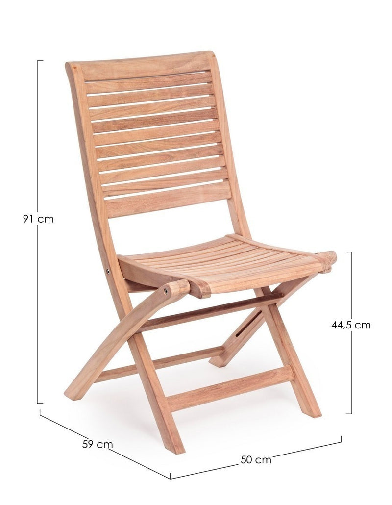Set 2 scaune pliabile de gradina / terasa din lemn de tec Marylandis Natural, l50xA59xH91 cm (8)