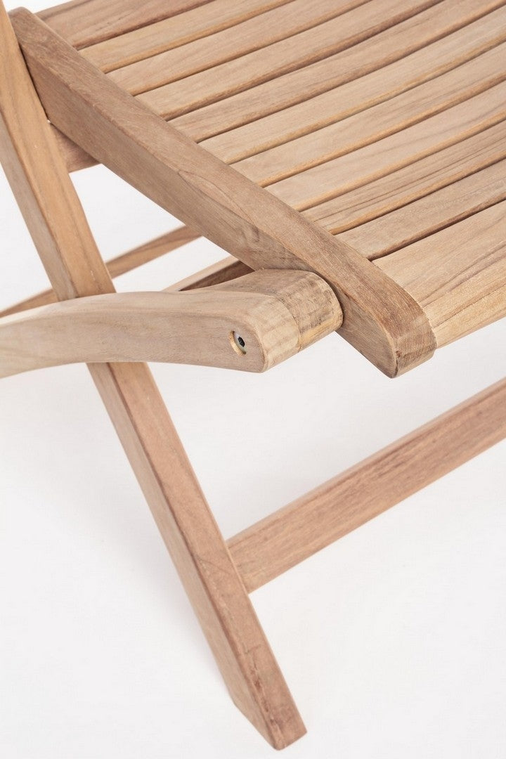 Set 2 scaune pliabile de gradina / terasa din lemn de tec Marylandis Natural, l50xA59xH91 cm (7)