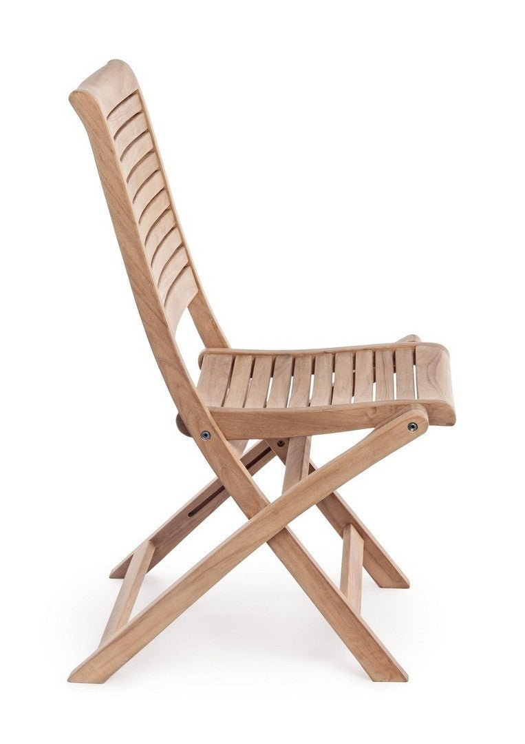 Set 2 scaune pliabile de gradina / terasa din lemn de tec Marylandis Natural, l50xA59xH91 cm (6)