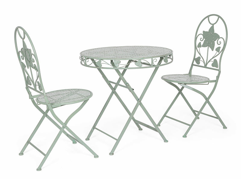 Set 2 scaune pliabile de gradina / terasa din metal, Harriet Verde Mint, l40xA40xH94 cm (2)