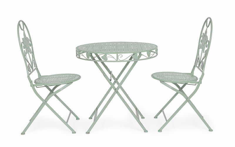 Set 2 scaune pliabile de gradina / terasa din metal, Harriet Verde Mint, l40xA40xH94 cm (1)