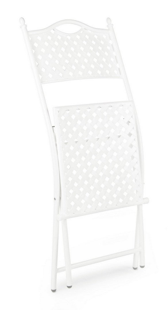 Set 2 scaune pliabile de gradina / terasa din metal Jenny Alb, l40xA53xH88 cm (3)