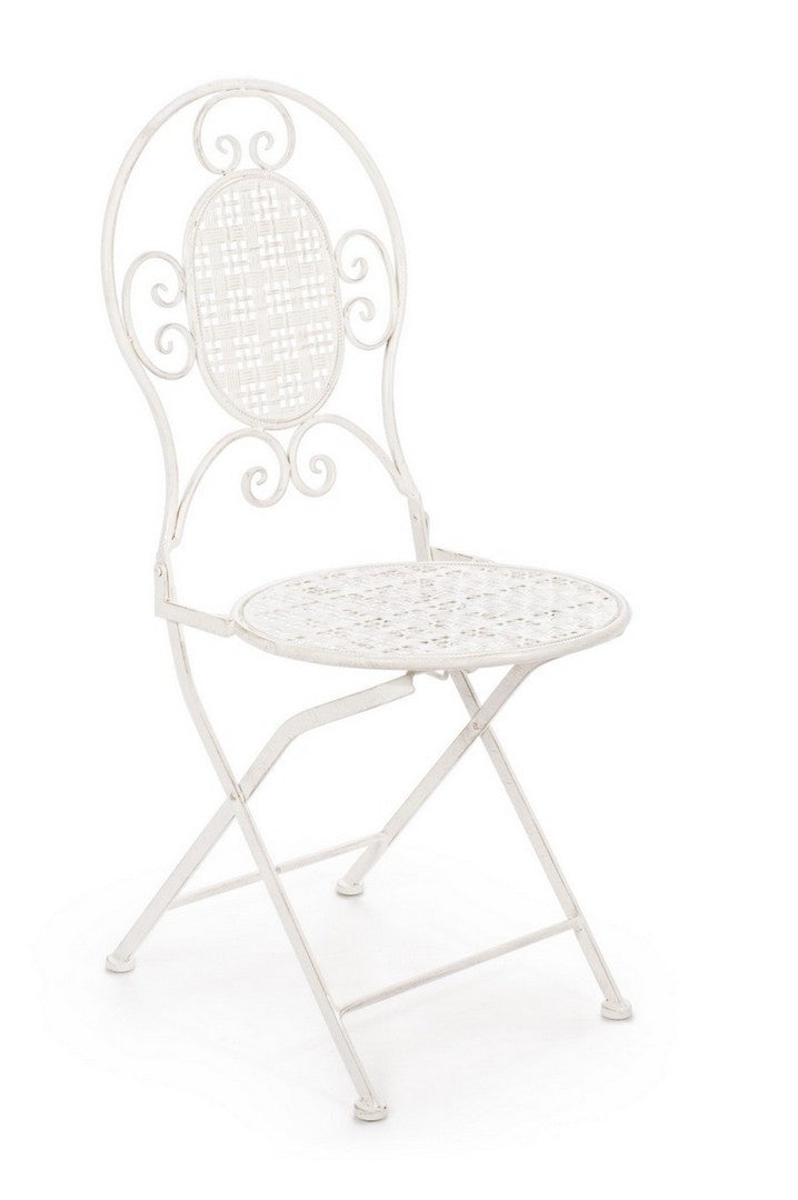 Set 2 scaune pliabile de gradina / terasa din metal Emily Alb, l40xA40xH94 cm (2)
