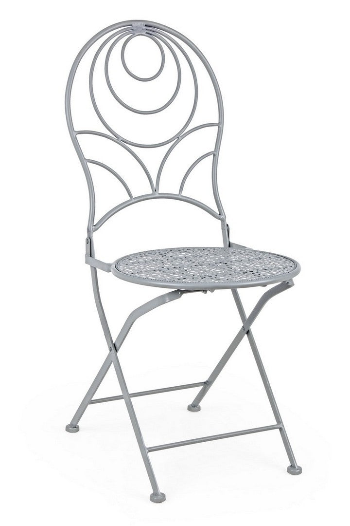 Set 2 scaune pliabile de gradina / terasa din metal Marlene Gri, l40xA40xH94 cm (1)
