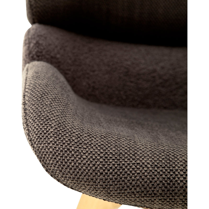 Set 2 scaune rotative tapitate cu stofa si picioare din lemn, Henderson Capuccino / Stejar, l52xA65xH85 cm (6)