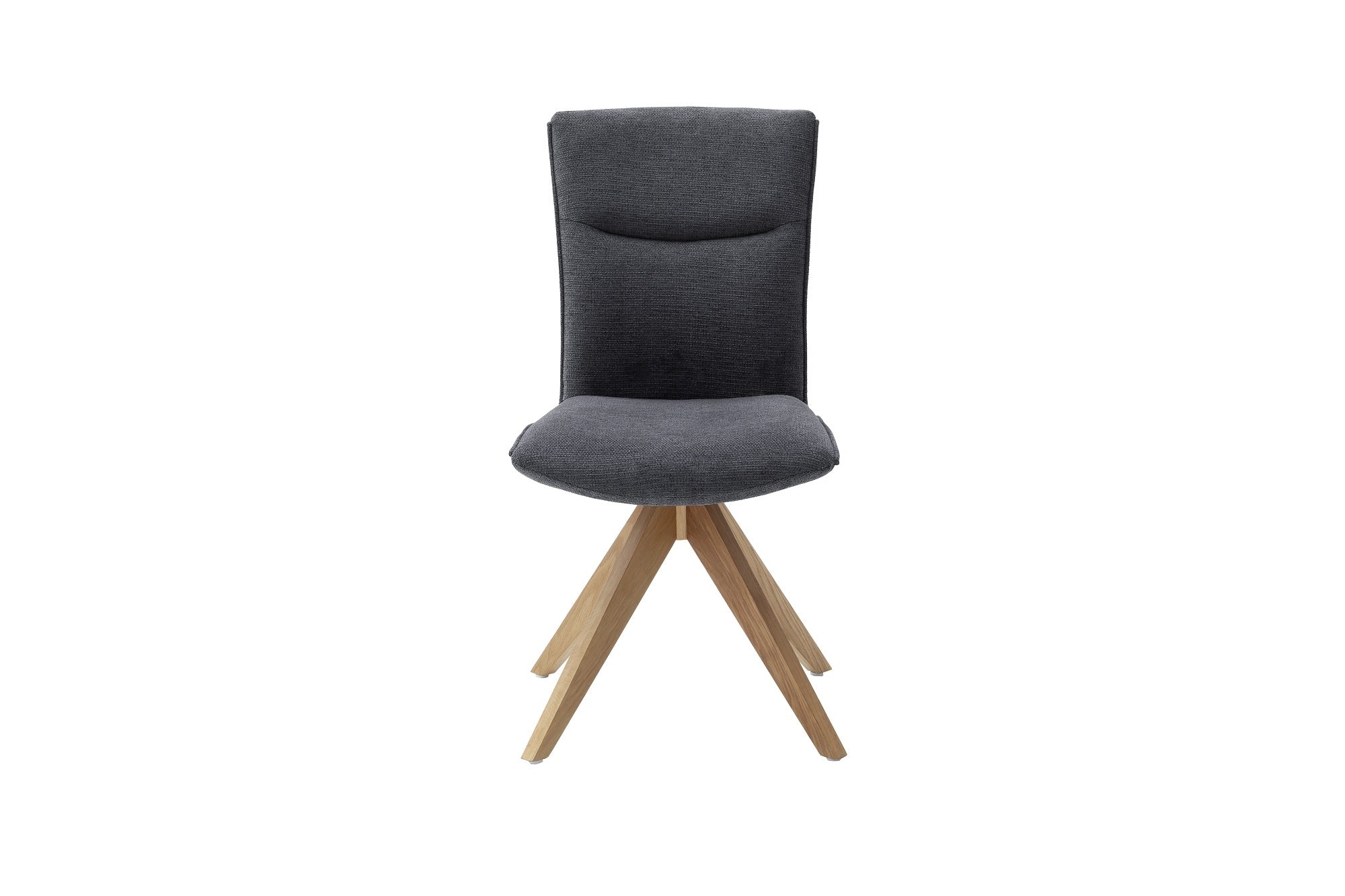 Set 2 scaune rotative tapitate cu stofa si picioare din lemn, Odense Antracit / Stejar, l50xA66x93 cm (2)