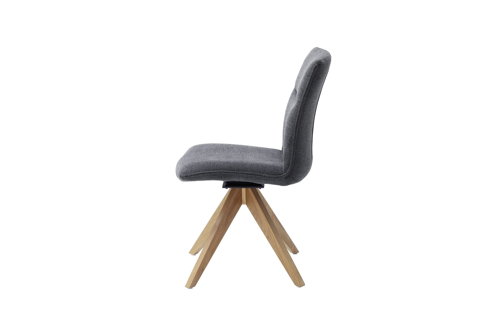 Set 2 scaune rotative tapitate cu stofa si picioare din lemn, Odense Antracit / Stejar, l50xA66x93 cm (3)