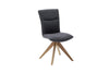 Set 2 scaune rotative tapitate cu stofa si picioare din lemn, Odense Antracit / Stejar, l50xA66x93 cm (6)