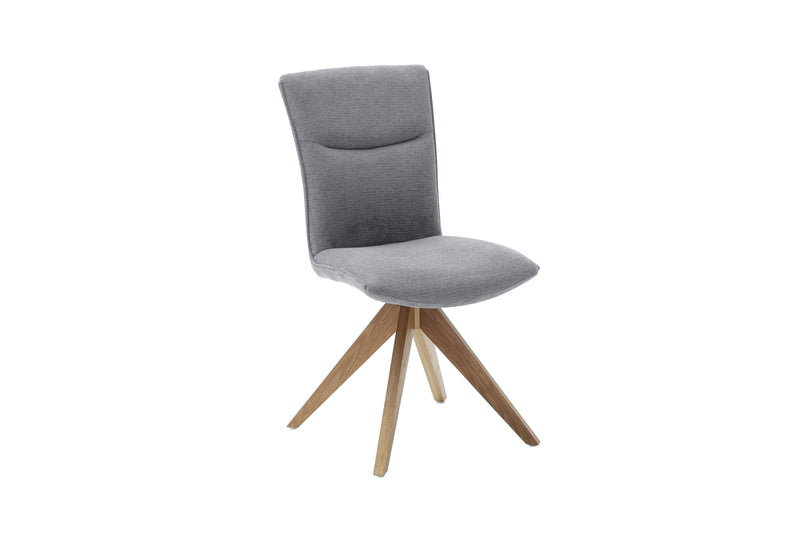 Set 2 scaune rotative tapitate cu stofa si picioare din lemn, Odense Gri / Stejar, l50xA66x93 cm (2)