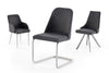 Set 2 scaune rotative tapitate cu stofa si picioare metalice, Elara B Gri / Crom, l48xA58xH90 cm (4)