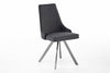 Set 2 scaune rotative tapitate cu stofa si picioare metalice, Elara B Gri / Crom, l48xA58xH90 cm (3)