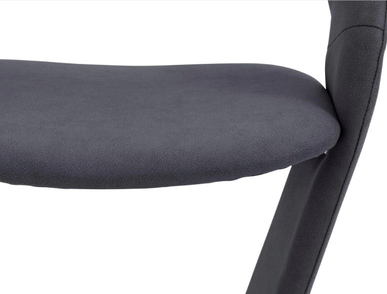 Set 2 scaune rotative tapitate cu stofa si picioare metalice, Firona Antracit / Crom, l62xA62xH90 cm (5)