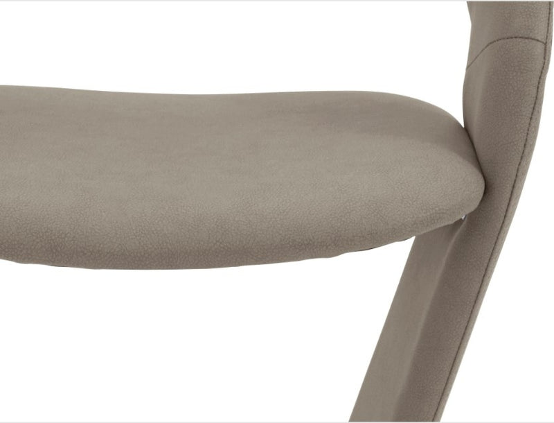 Set 2 scaune rotative tapitate cu stofa si picioare metalice, Firona Bej Inchis / Crom, l62xA62xH90 cm (7)