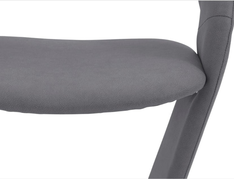 Set 2 scaune rotative tapitate cu stofa si picioare metalice, Firona Gri Deschis / Crom, l62xA62xH90 cm (6)