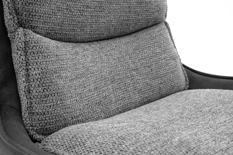 Set 2 scaune rotative tapitate cu stofa si picioare metalice, Kitami Antracit / Negru, l57xA66xH89 cm (5)