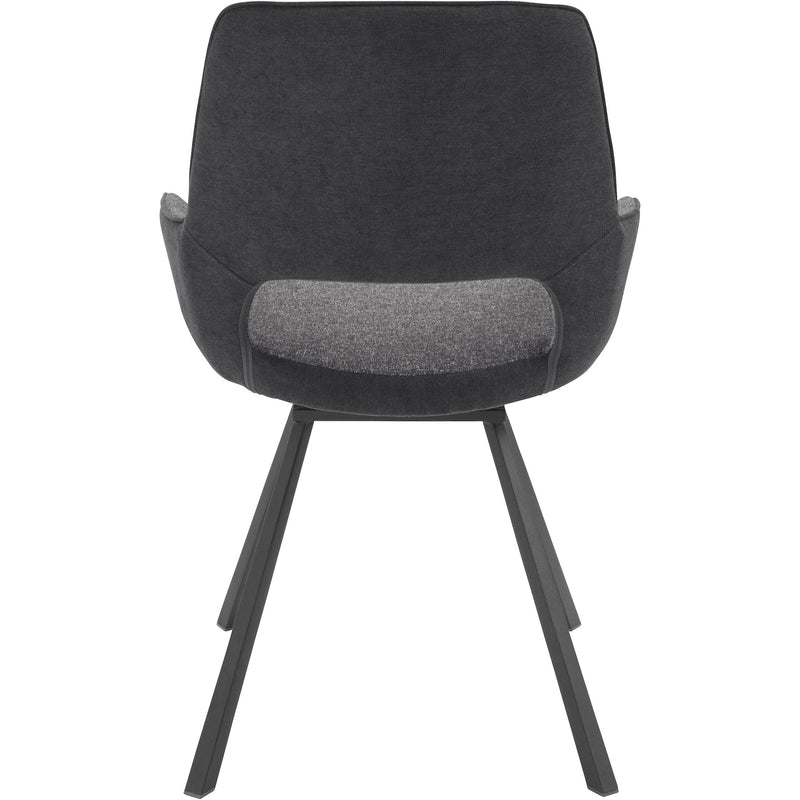 Set 2 scaune rotative tapitate cu stofa si picioare metalice, Parana II Antracit, l59xA63xH87 cm (8)