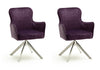 Set 2 scaune rotative tapitate cu stofa si picioare metalice, Sheffield B Oval, Burgundy / Crom, l62xA64xH88 cm