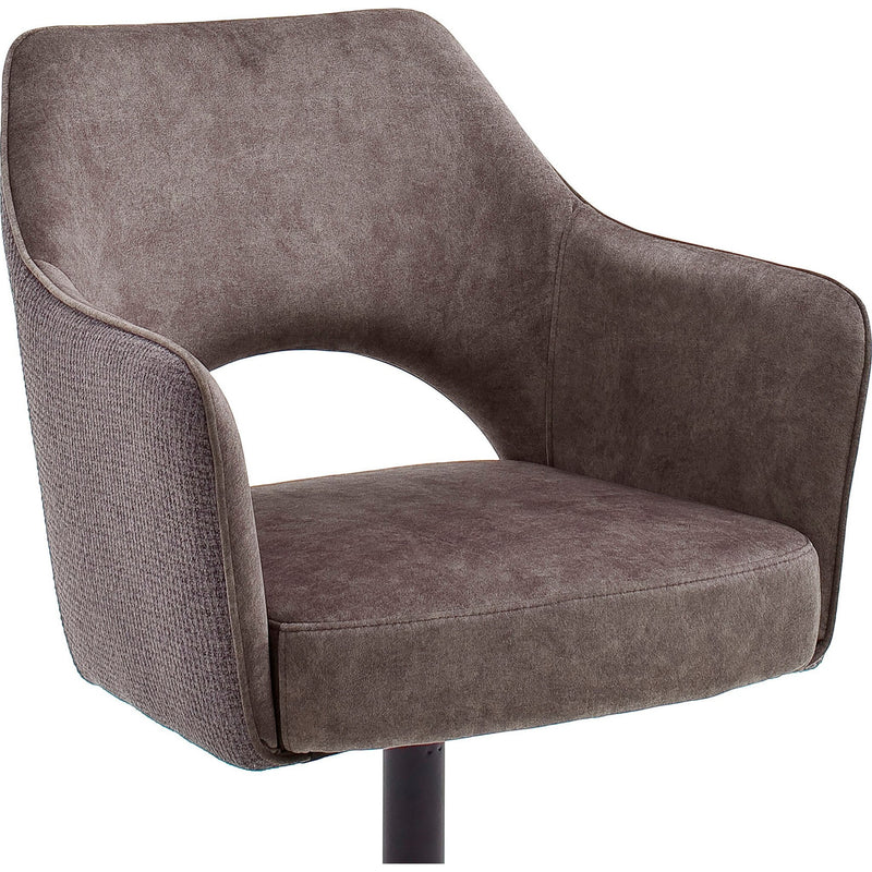 Set 2 scaune rotative tapitate cu stofa si picioare metalice, Valletta Capuccino / Negru, l64xA61xH85 cm (5)