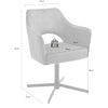 Set 2 scaune rotative tapitate cu stofa si picioare metalice, Valletta Ruginiu / Negru, l64xA61xH85 cm (9)