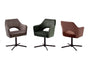 Set 2 scaune rotative tapitate cu stofa si picioare metalice, Valletta Ruginiu / Negru, l64xA61xH85 cm (2)