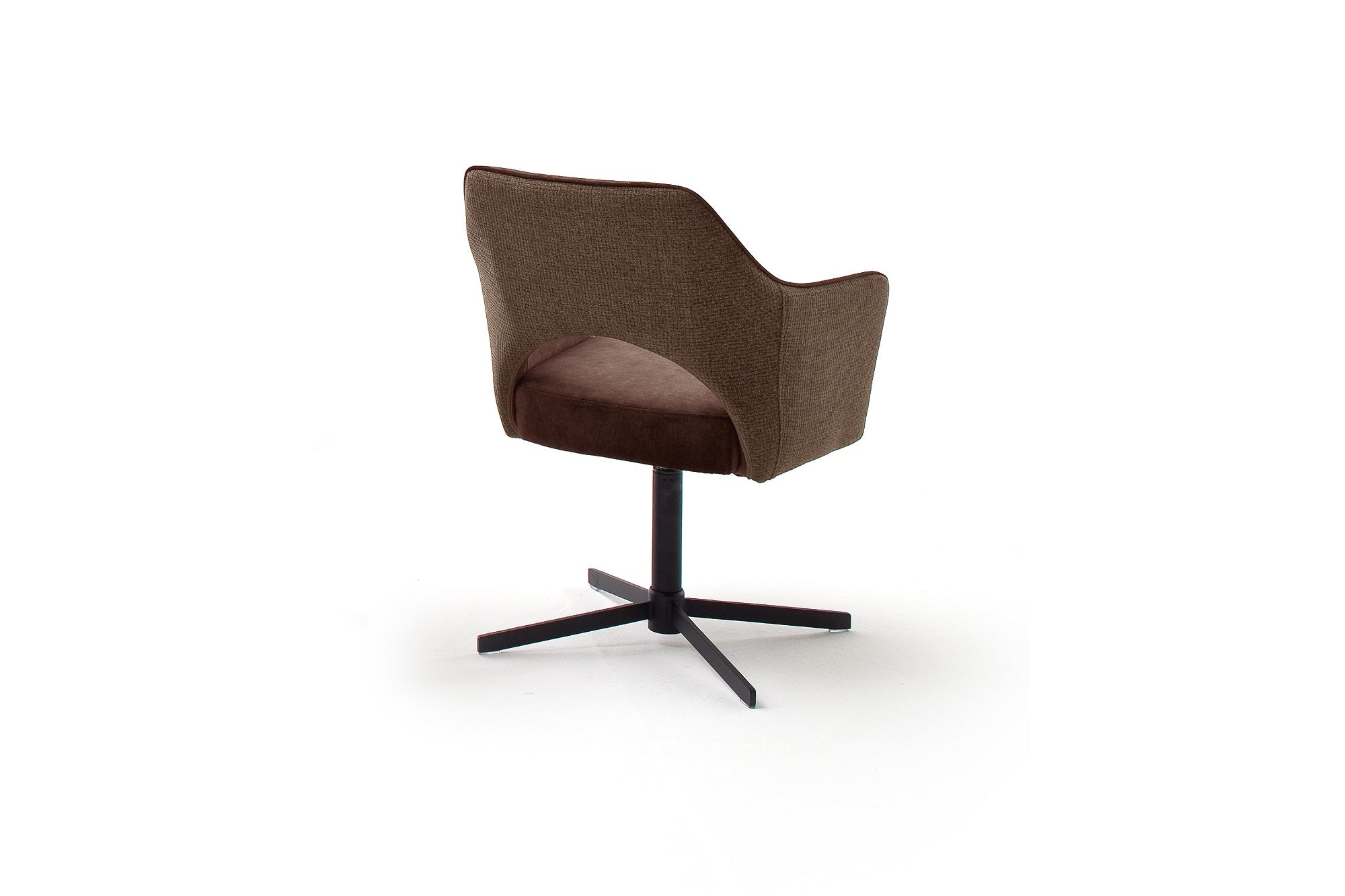 Set 2 scaune rotative tapitate cu stofa si picioare metalice, Valletta Ruginiu / Negru, l64xA61xH85 cm (5)