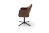 Set 2 scaune rotative tapitate cu stofa si picioare metalice, Valletta Ruginiu / Negru, l64xA61xH85 cm (6)
