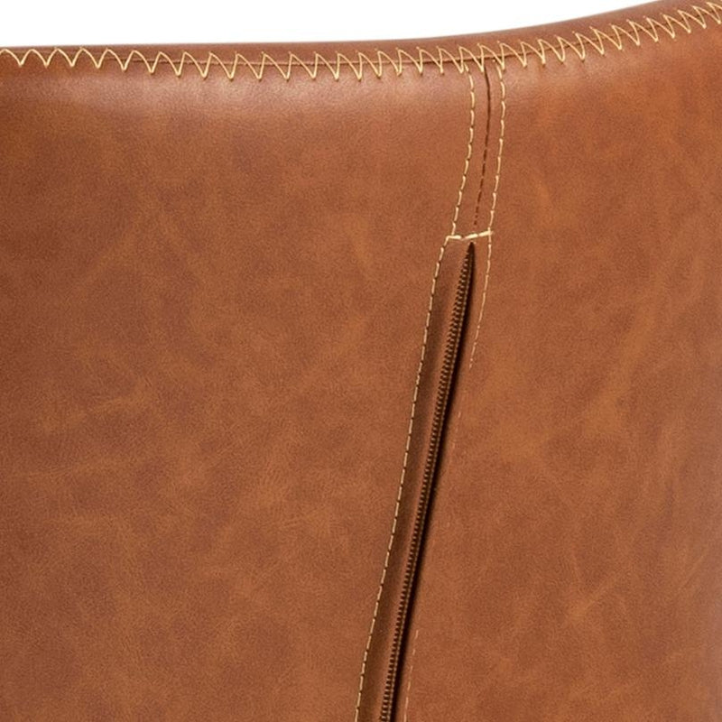 Set 2 scaune tapitate cu piele ecologica si picioare metalice Batilda A-1 Maro / Negru, l47xA53xH82,5 cm (6)