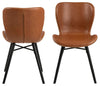 Set 2 scaune tapitate cu piele ecologica si picioare metalice Batilda A-1 Maro / Negru, l47xA53xH82,5 cm (2)