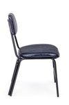 Set 2 scaune tapitate cu piele ecologica si picioare metalice Debbie Bleumarin / Negru, l44xA55xH73 cm (5)
