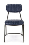 Set 2 scaune tapitate cu piele ecologica si picioare metalice Debbie Bleumarin / Negru, l44xA55xH73 cm (3)