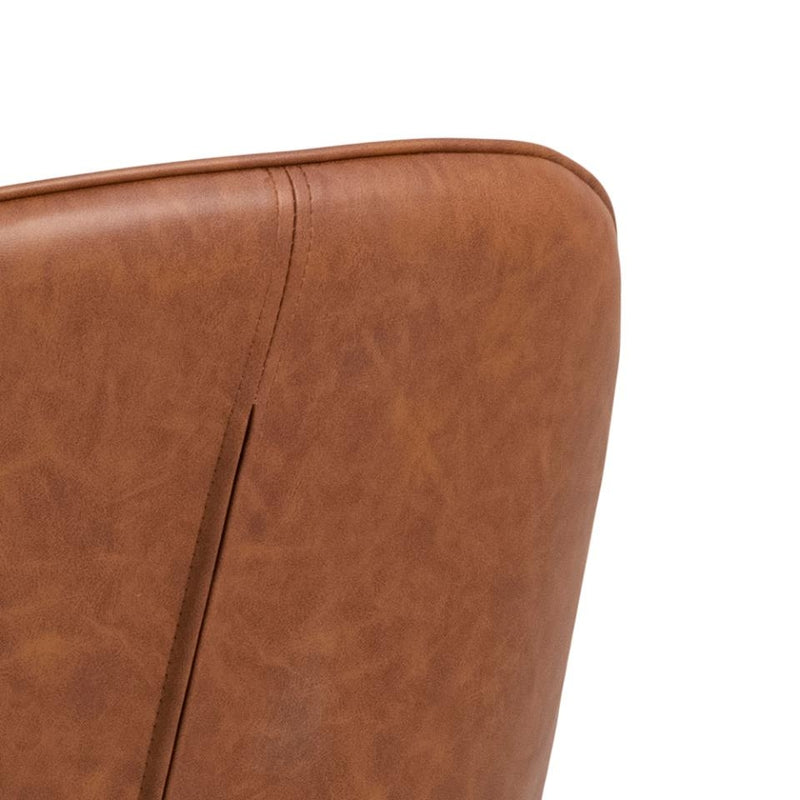 Set 2 scaune tapitate cu piele ecologica si picioare metalice Femke Maro / Negru, l47,5xA57,5xH85 cm (1)