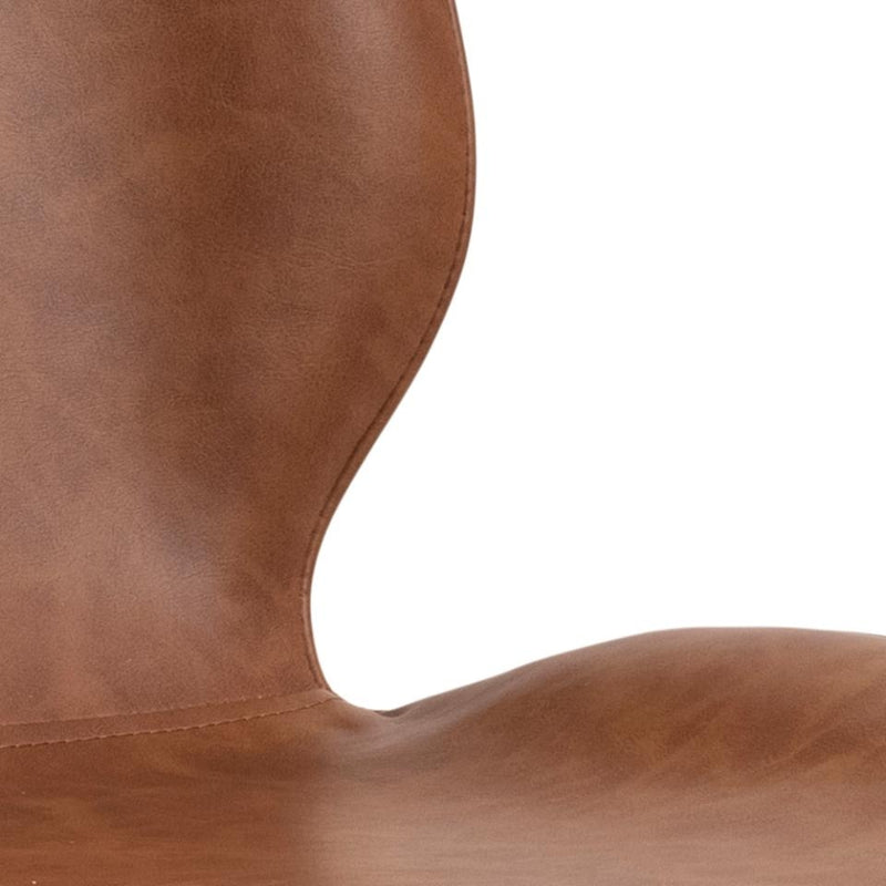 Set 2 scaune tapitate cu piele ecologica si picioare metalice Femke Maro / Negru, l47,5xA57,5xH85 cm (6)
