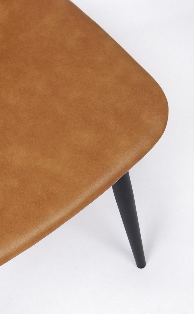 Set 2 scaune tapitate cu piele ecologica si picioare metalice Kyra Maro / Negru, l44xA50xH80 cm (8)